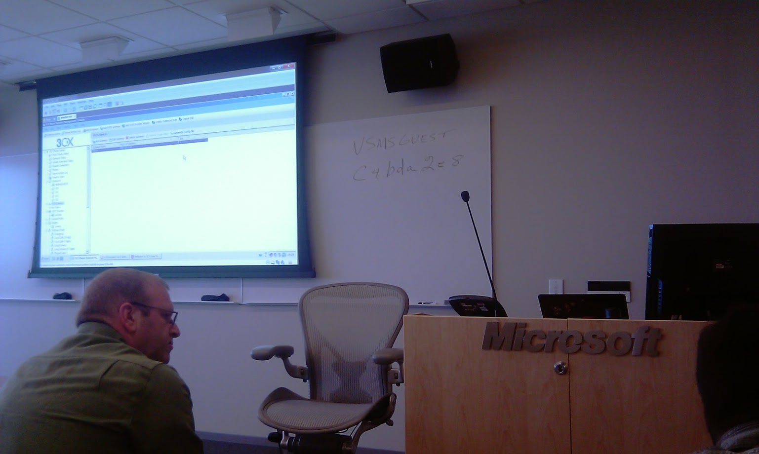 Conference room presentation system with projector and audio
