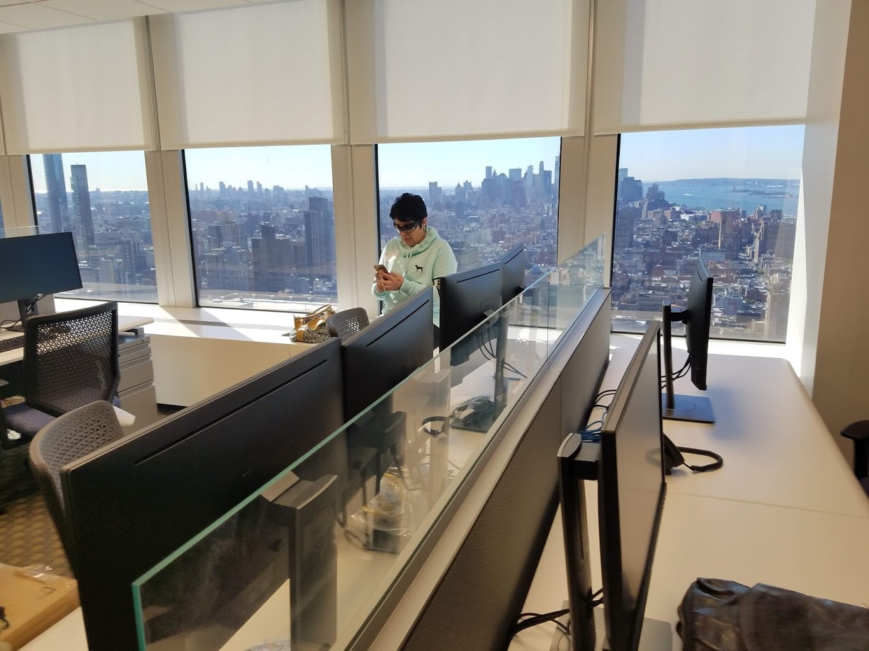 Connected workstations in a New York commercial office